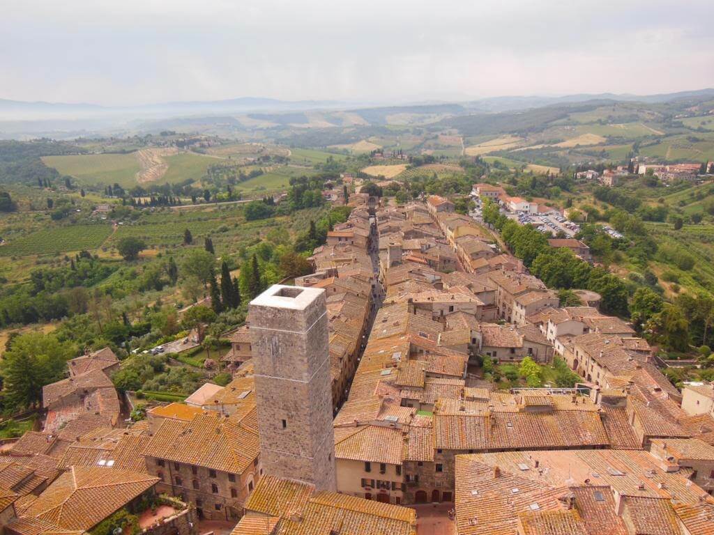 Panorámica de San Gimignano desde lo alto de la Torre Grosa