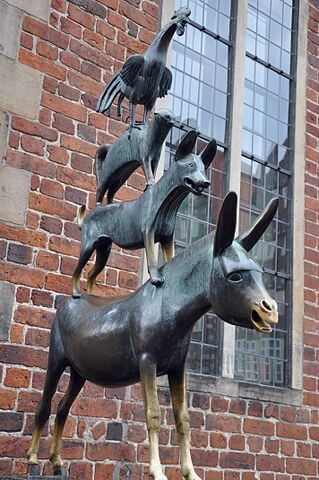 Escultura de los músicos de Bremen @wikimedia