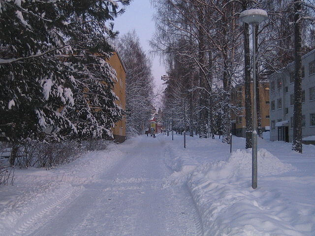 Calles de la ciudad en invierno @wikimedia
