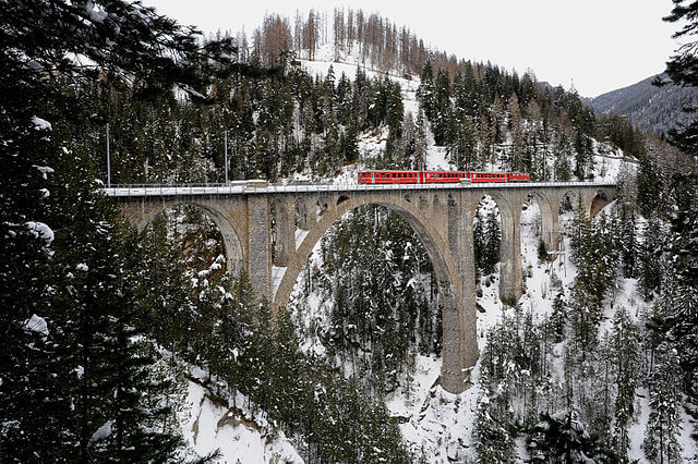 Viaducto de Wiesen en Davos (Suiza) @Wikimedia