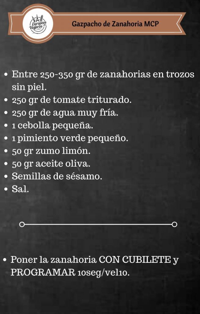 Receta de Gazpacho de Zanahoria.