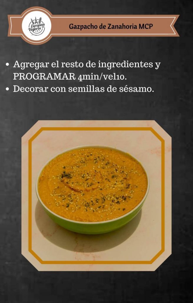 Receta de Gazpacho de Zanahoria.