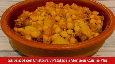 Garbanzos con Chistorra y Patatas en Monsieur Cuisine Plus.