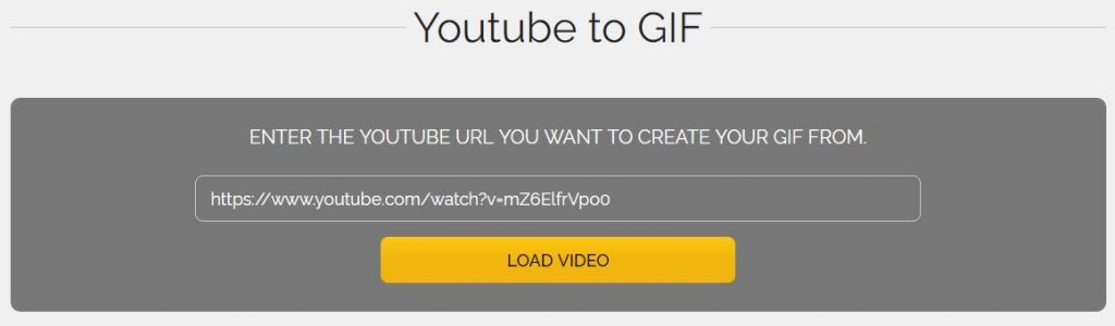 Cargar vídeo de Youtube para generar el gif