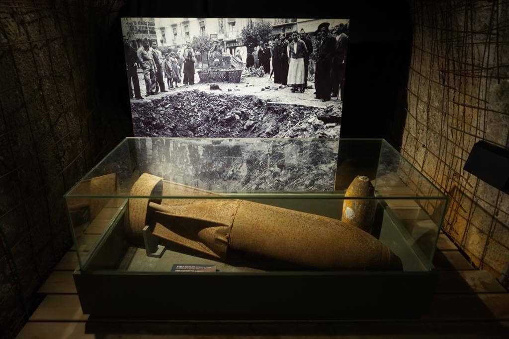 Bomba aérea en el Museo Refugio de la Guerra Civil de Cartagena